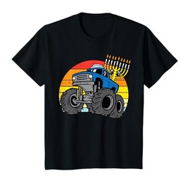 Kids Hanukkah Monster Truck Chanukah Jewish Toddler Boys Kids T-Shirt