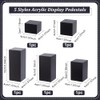 BENECREAT Pack of 5 Black Acrylic Cube Display Block, 3/4/6/8/10