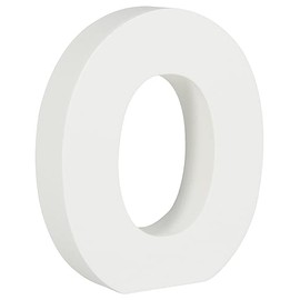 Rayher MDF Number 0, White, 9.5 x 11 cm, Thickness 2 cm, 3D Wooden Number, FSC Certified, 64600102