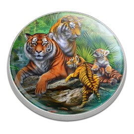 Bengal Tiger Family Golfing Premium Metal Golf Ball Marker