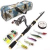 Fishing Rod Kit Carbon Fiber Telescopic 1.8m Fishing Pole and