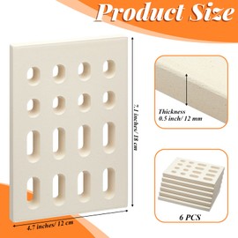 Treela 6 Pcs Grill Heat Plate Flame Tamer Ceramic Brick Flame Tamer Compatible with Grand Turbo Grills Replacement Parts Ceramic BBQ Bricks