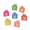50Pcs Cardboard Gingerbread House Vintage Buttons House Shaped Buttons Wood