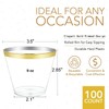 100 Plastic Cups, 9 Oz Gold Plastic Cups Old Fashioned
