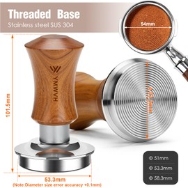 Espresso Tamper 53.3 mm, YMWVH Coffee Tampers Coffee Tamper with Double Spring Auto Rebound, 30 lb Constant Pressure Barista Tamper 54 mm with Stainless Steel Thread Base