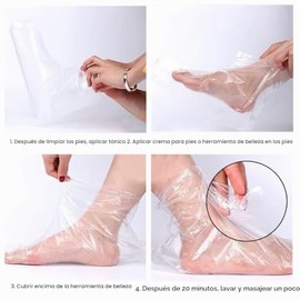 100 Unids Mascarilla Desechable Para Pies Mascarillas Hidratantes De Plástico Para Pies, Pedicura Para Pies Spa Caliente Depilación Cubiertas Para Pie