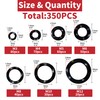 350pcs Spring Wave Washer Gasket Assortment Kit, M3 M4 M5