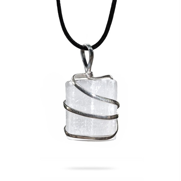 AYANA Selenite Crystal Pendant Necklace for Women - Taurus Birthstone | Handmade Necklaces with Ethically Sourced Genuine Healing Crystals and Healing Stones | Crystal Necklaces for Women Trendy