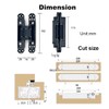 VOLUKA 2 Pack Hidden Door Hinges, 6 inch 3-Way Adjustable