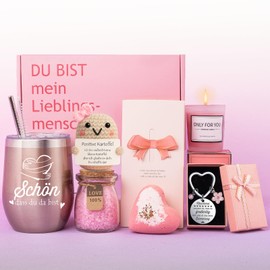 Tixlux Gift for women, "Schön, dass du da bist" gift set, loving birthday gift for girlfriend, sister, wife and colleague, perfect surprise for birthday, Mother's Day gift