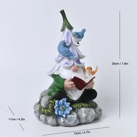 Lnzhauscia Garden Gnome Statues Decor with Solar Lights, Outdoor Decorations for Yard Porch Lawn Balcony Patio, Housewarming Gifts