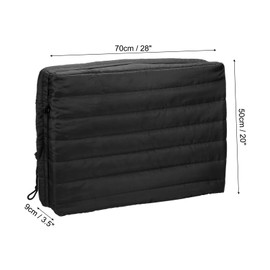 PATIKIL Indoor Air Conditioner Cover, 28x20x3.5 Window AC Unit Cover Double Insulation with Elastic Drawstring for Wall Window Unit, Black