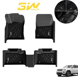3W Floor Mats For 2016-2021 Jeep Grand Cherokee TPE All Weather Car Floor Liners