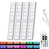 15-Color RGB Under Cabinet Lighting, Wireless Rechargeable Closet Lights, 48-LED