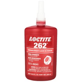 Loctite 135375 Red 262 High Strength Thread Locker, 300 Degrees F Maximum Temperature, 250 mL Bottle
