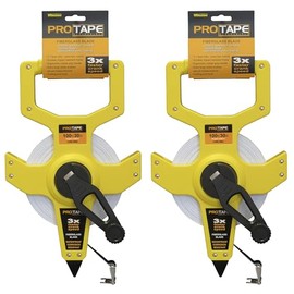 Fiberglass Open Reel ProTapes – English/Metric 3X Faster Rewind. 1/2" x 100'/30m; 8ths and cm. (2 Pack)