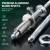 245PCS Aluminum Blind Rivets Assortment Kit, 8 Sizes M3.2-M6.4