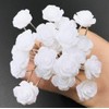 20PCS White Rose Flower Bridal U Shaped Metal Hair Pins