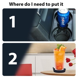 Toiyason Car Cup Coaster Universal Vehicle Spill Holder Non-Slip Automotive Interior Accessory Pure Black Gear 4 Pack