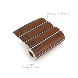 Carstens Patient I.D. Adhesive Medical Chart Labels for 1.5” – 4” Ring Binder Spines – Pre-Printed Sticker Labels (Room No. / Patient/Doctor), 5 3/8” x 1 3/8”, Brown, Roll of 200