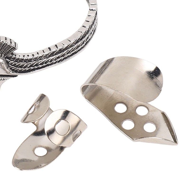 Guitar Pick Set with Alloy Bracelet Stainless Steel Finger Thumb
