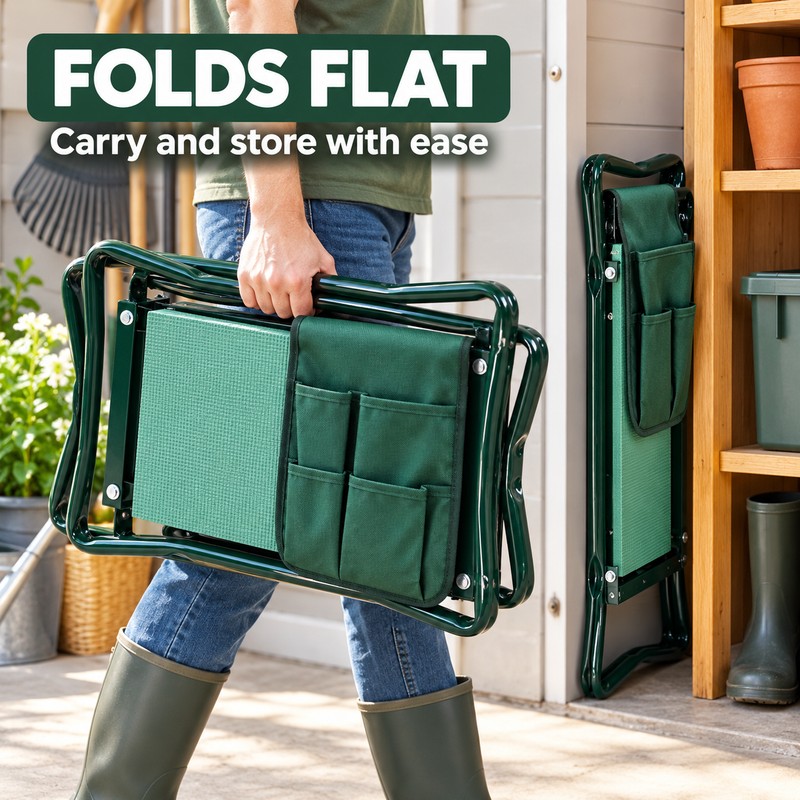 Heavy Duty Folding Garden Kneeler and Seat, 331 lb Steel