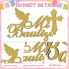 Gerrii Mi Bautizo Letter Sign Glitter Wooden Wall Hanging Baby