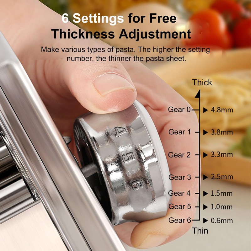 Enfmay Home Manual Dough Presser, Stainless Steel Noodle Maker Machine,