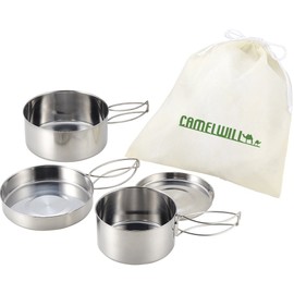 Kakusee Camel Will Camping Pot Set, Storage Bag Included