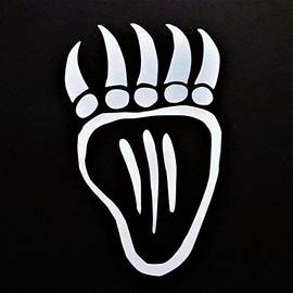 Grizzly Bear Claw Black Bear Bears Vinyl Decal Sticker|WHITE|Cars Trucks Vans SUV Laptops Wall Art|5.5" X 3.5"|CGS749
