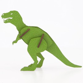 Little & Wood: Woodlet: Medium - Tyrannosaurus Rex - Green, 3D Wooden Kit-Set, Jurassic Dinosaur Puzzle, Easy Assembly T-Rex, Pop Build Fun, Ages 6+