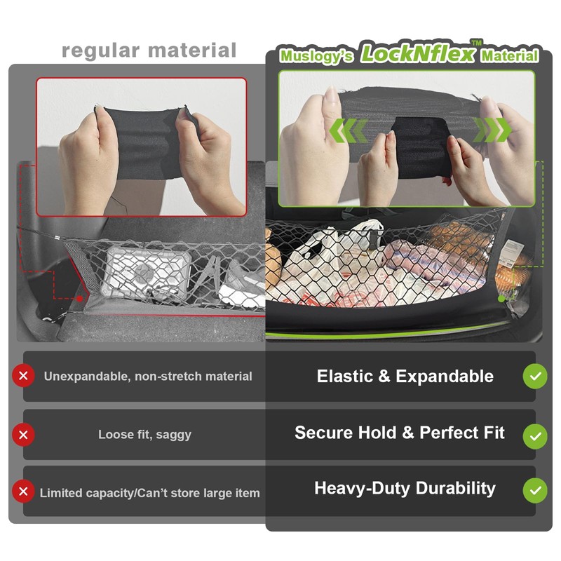 Muslogy Truck Bed Cargo Net Trunk Netting Compatible with Honda