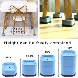 Conqor Parts Anti Vibration Walking Slip Noise Shock Reducing Rubber Grip Washing Machine Washer Dryer Support Stabilizer Absorbing Mat and Floor Protector Feet Pads Pedestals Fit All Machines (4 PCS)