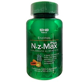 5H8 Nutrition NZ MAX PLUS | 120 Capsulas | Enzimas Digestivas | Enzimas Vegetales de Papaya, Piña, Papaína y Bromelina | Salud Digestiva | Suplemento Alimenticio