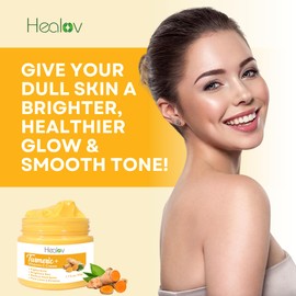 Turmeric Face Cream for Face & Body - All Natural Turmeric Skin Brightening Lotion - Turmeric Cleanses Skin, Fights Acne, Evens Tone, Fades Scars, Sun Damage, & Age Spots - Pure Turmeric Cream Healing