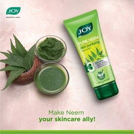 Joy Skin Purifying Neem Face Wash for Acne & Pimples | With Pure Neem Extract | Oil Control | Cleanses and Soothes skin | For All Skin Types | Pack of 2 X 100 ml