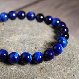 Unbranded Blue Tiger's Eye 8mm Small Gemstone Bead Healing Reiki Men Women Bracelet Gifts