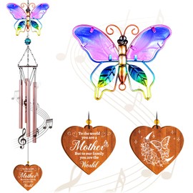 Birthday Gifts for Mum, Mum Gifts Butterfly Wind Chimes, Gifts for Mum on Her Birthday, Presents for Mum, Mum Birthday Gifts from Daughter Son, Idea Gifts for Mum, Butterfly Garden Ornaments Outdoor