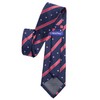 KissTies Mens US Flag 63'' Extra Long Silk Tie Blue