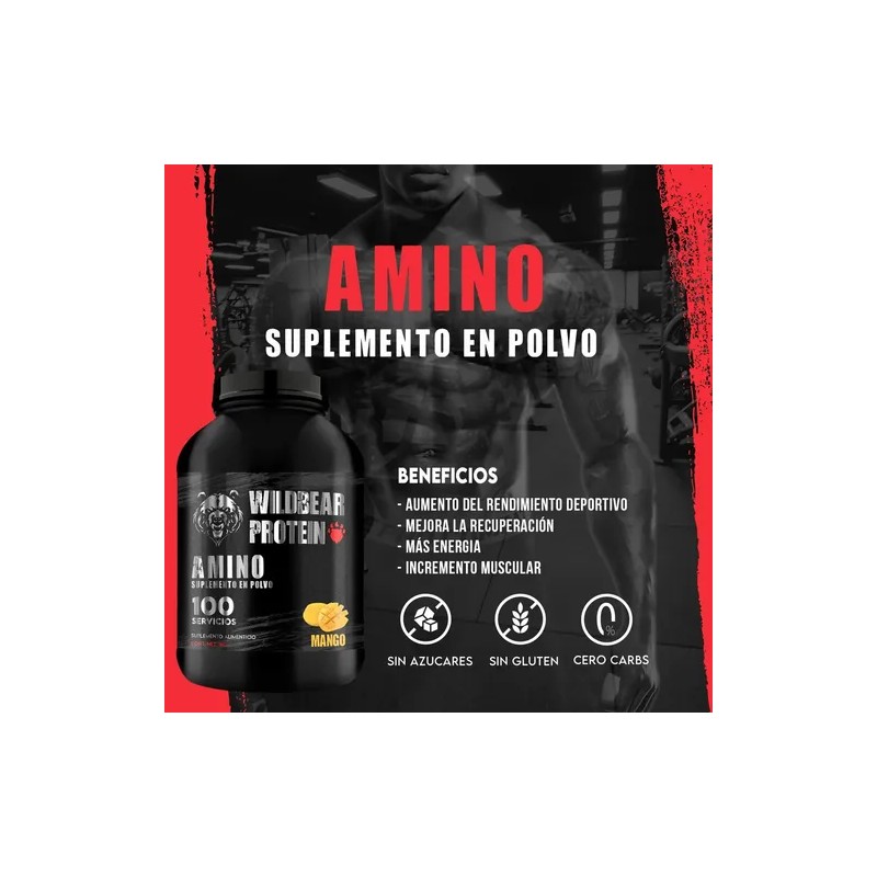 Aminoácidos Wild Bear en Polvo con Sabor Mango de 1
