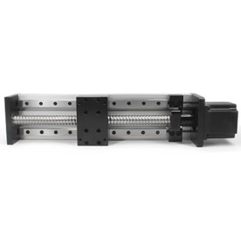 Zeberoxyz Dual Linear Rail Guide Ballscrew SFU1605 with Square Linear Rails with NEMA23 Stepper Motor,200mm Effective Stroke Length for CNC Router Parts X Y Z Linear Stage Actuator (200mm Stroke)