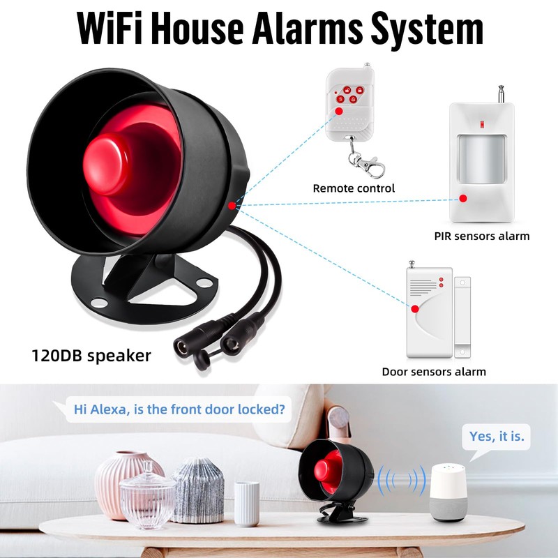House Alarms System WiFi, Door Window Sensor Alarm System-Home Security