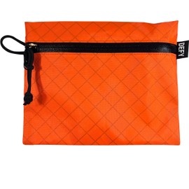 DEFY Project ECOPAK™ Travel Pouch | Lightweight Nylon Organizer Pouch For Accessories | Premium Tech Wallet | Water Resistant Travel Organizer (Large, Orange)