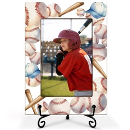 Baseball Picture Frame, Photo Frame For Friends Wood Picture Frame Gift, Thank You Gifts Birthday Gifts For Baseball Player, 4x6 Picture Frame With Stand, Vertical Picture Frame For Tabletop -35