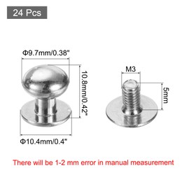 QUARKZMAN Mini Round Knobs, Small Drawer Handles, Cupboard Knobs, Pulls for Chest of Drawers, Cupboard, Jewellery Box, Gift Case, Silver, Pack of 24, 0.38 x 0.4 Inches