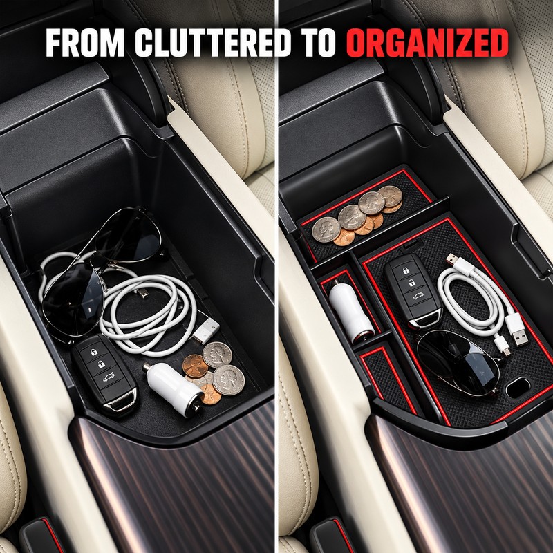 Center Console Armrest Storage Tray Organizer for Toyota Camry XV70