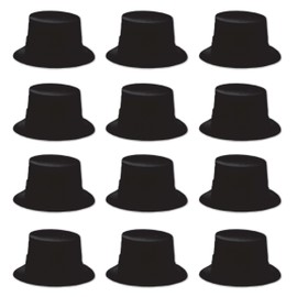 Beistle S66634AZ12 Velour Toppers, Black