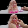 Makeup Pretend Playset for Children 17Pcs Hairdressing Styling Head Doll