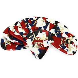 Fender® 351 Shape Classic Picks Confetti Celluloid Plectrums Shape 351 – Pack of 12 – Thickness: Extra Heavy – Colour: Confetti