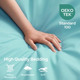 HOMEIDEAS King Size Bed Sheets - 6 Piece Set (Aqua Blue) - Extra Soft Brushed Microfiber 1800 Bedding Sheets, Deep Pocket, Wrinkle & Fade Free
